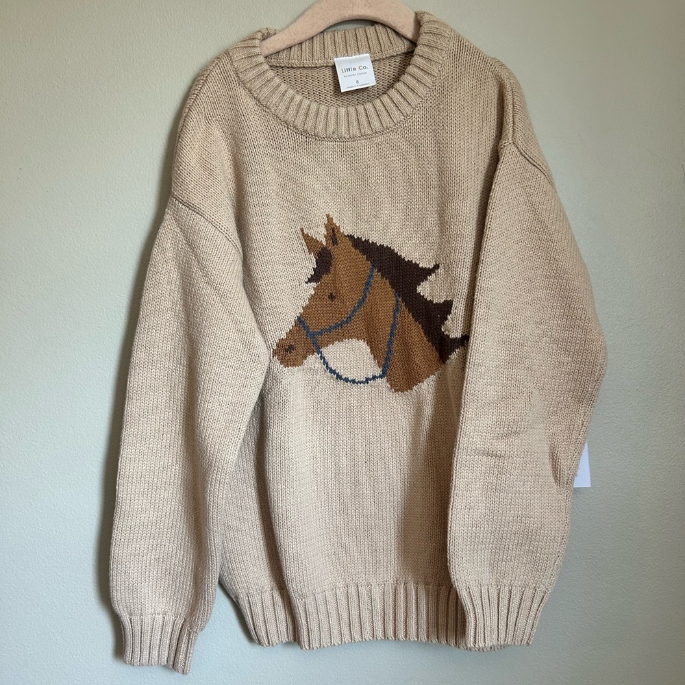 NWT long sleeve crewneck horse sweater size 8